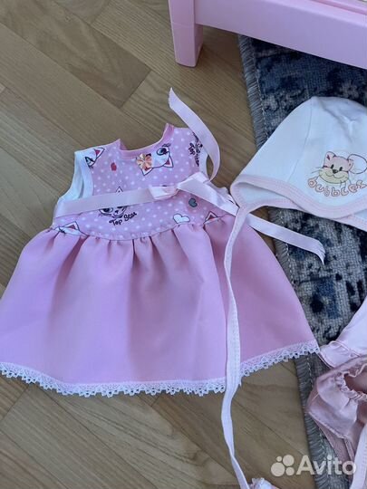 Кровать беби борн + одежда для куклы baby born