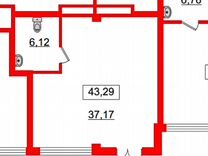 Свободного назначения, 43.3 м²