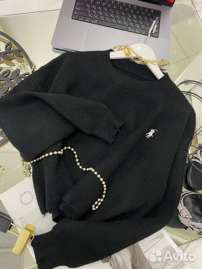 Вязанный свитер ralph lauren рваный
