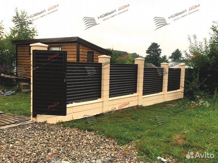 Забор жалюзи горизонтальный