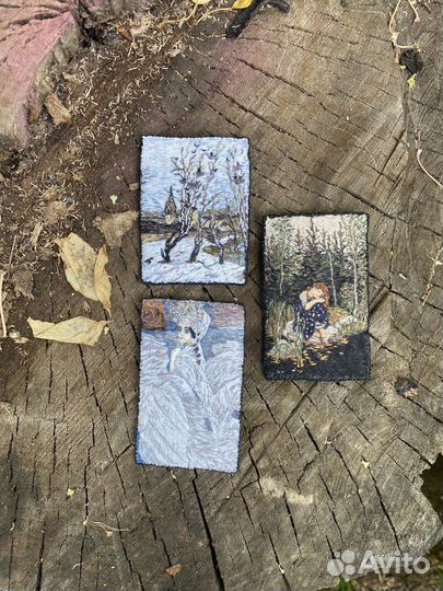 Вышивка гладью. Картина Васнецов.Брошь