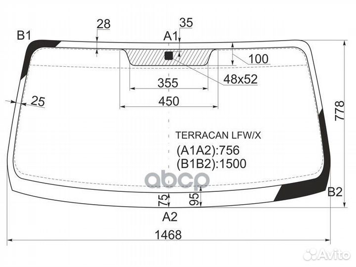 Стекло лобовое hyundai terracan 01-07 terracan