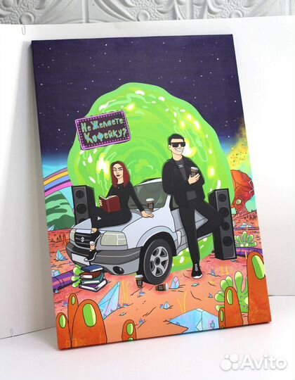 Печать фото-картины, портрета на холсте