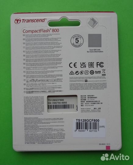 CompactFlash 128гб MLC Transcend карта для камеры