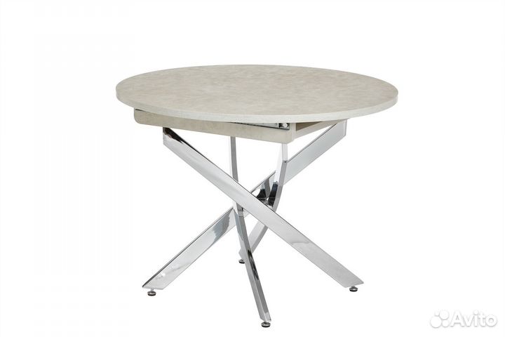 Стол круглый олимп 100+35*100 хром дизайн/пластик
