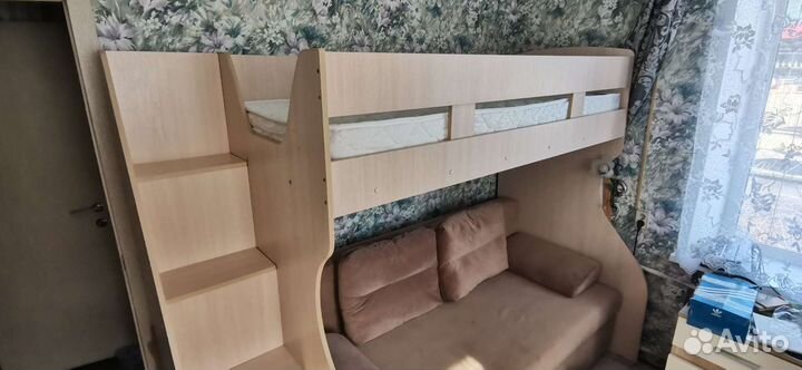 Двухъярусная кровать с диваном бу