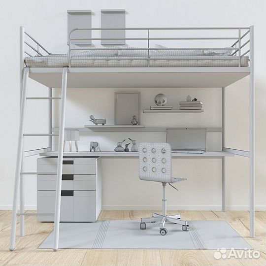 Кровать чердак IKEA бу