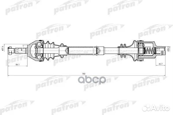 Полуось прав Dacia Logan 1.4-1.6i 09.04 -ABS