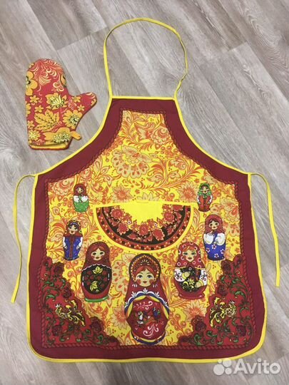 Фартук с прихваткой хохлома