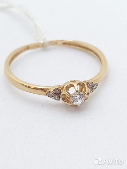 Золотое кольцо с фианитом 16,5р