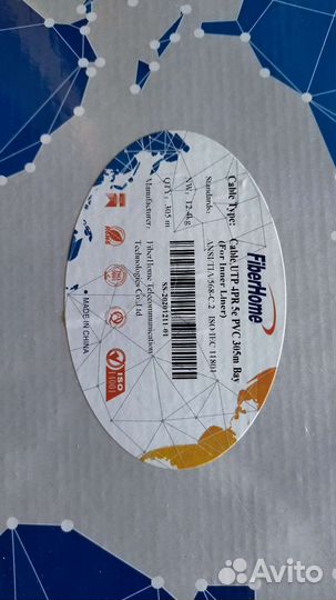 Кабель витая пара UTP, 4 пары, медь