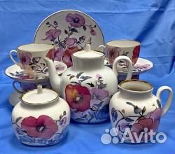 Фарфоровый Чайный сервиз Розовая ветка лфз. СССР