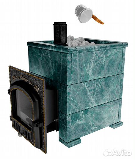 Чугунная печь для бани в змеевике Сибирь 25