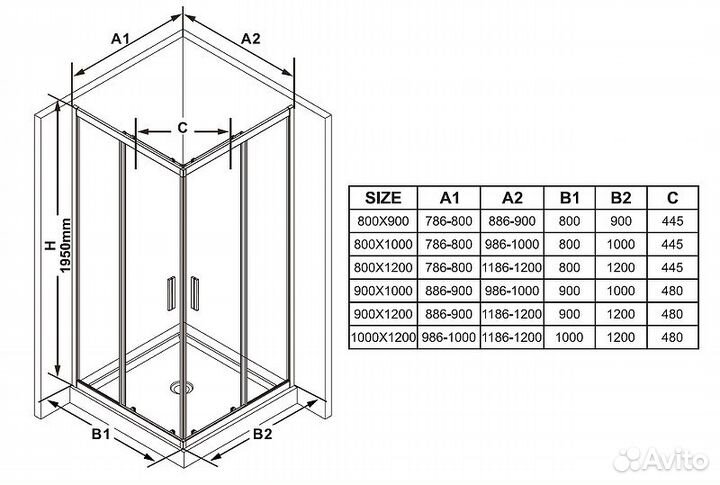 Душ. дверь Ravak 100x195 Черный x1xma0300z1