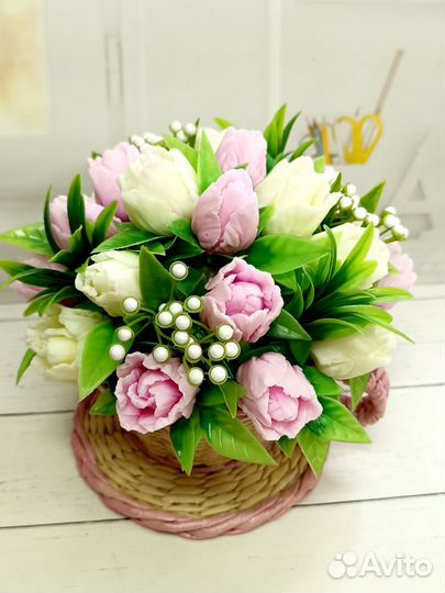 Букет тюльпанов из мыла ручной работы