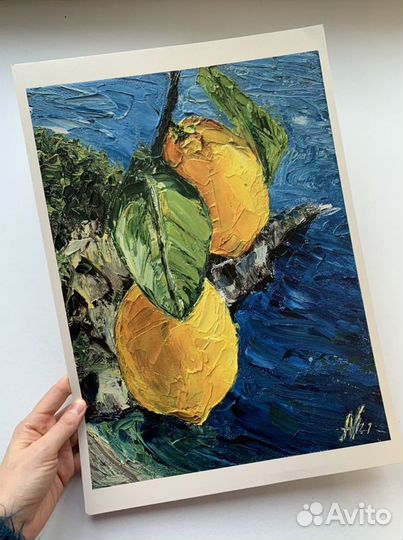 Фото Принт картина Лимоны Италия Море пейзаж