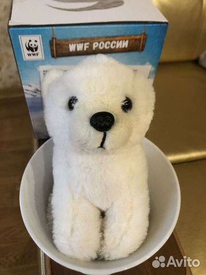 Мягкая игрушка в пиале Белый медведь