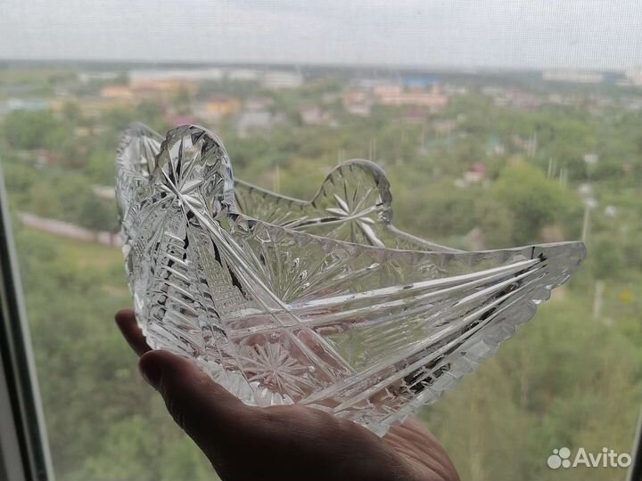 Хрустальная конфетница, салатник СССР