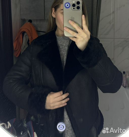 Дублёнка авиатор из натуральной овчины