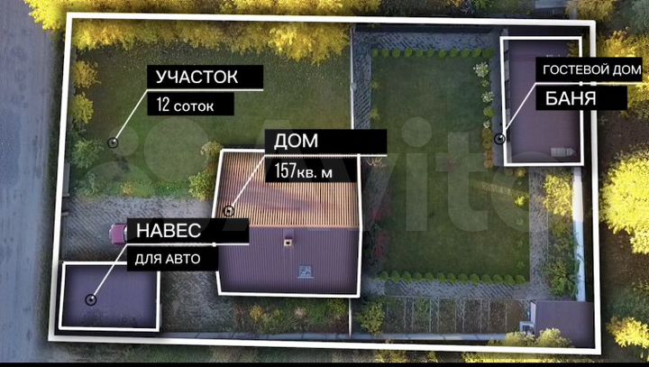 Дом 157 м² на участке 12 сот.