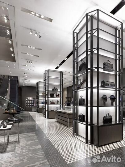 Витрины, стеллажи, мебель из металла лофт