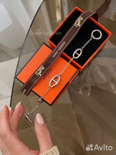 Браслет hermes farandole сталь цвет серебро