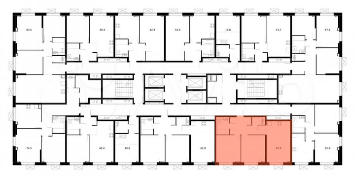 2-к. квартира, 62,8 м², 20/33 эт.
