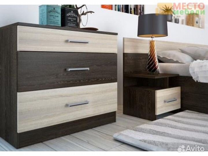 Спальный комплект леси кровать+ тумбы+ комод