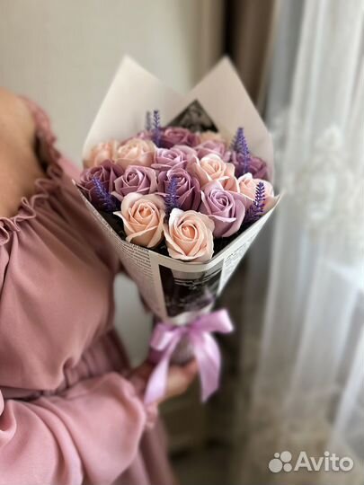 Мыльные розы, букеты к 1 сентября