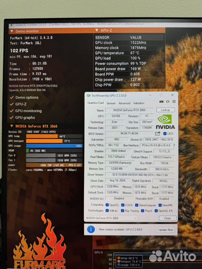 MSI RTX 3060 ventus 2X 12G OC