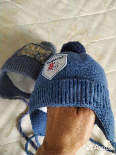 Комплект Шапка и варежки, зима Размер 0-3м