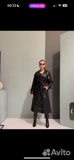 Кожаный тренч
