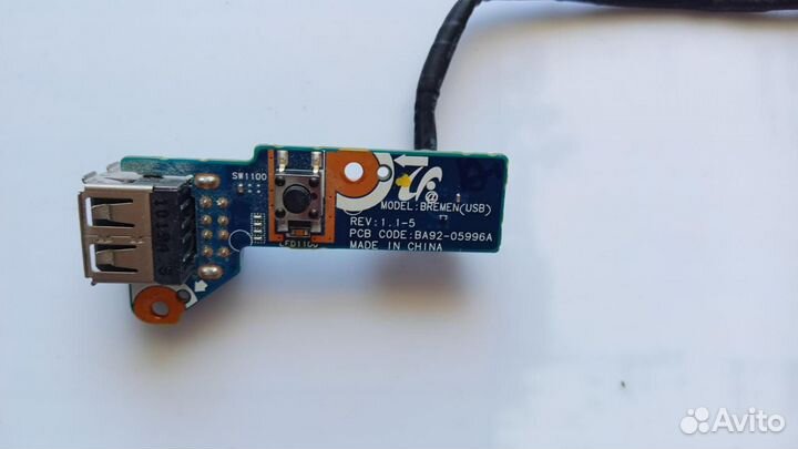 Плата кнопки включения и USB ноутбука Samsung R525