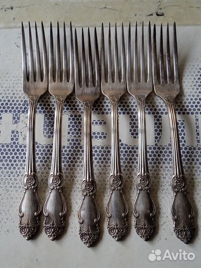 Вилки мнц СССР 6 шт Посеребрение