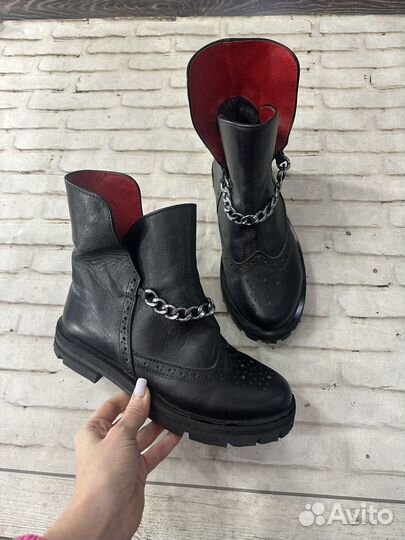 Ботинки кожаные зима
