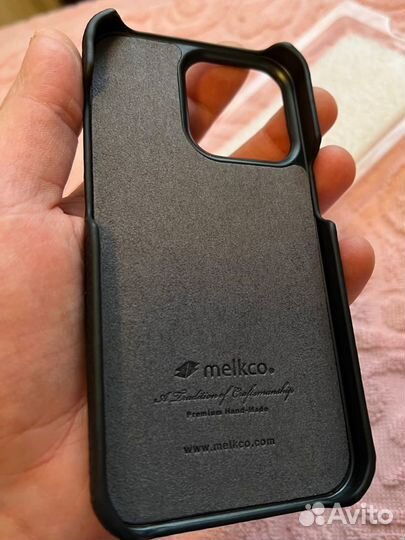 Чехол для iPhone 13 pro черный из натуральной кожи