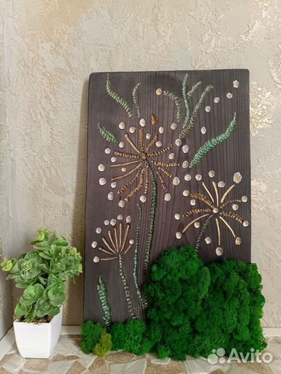 Интерьерная картина стабилизированный мох