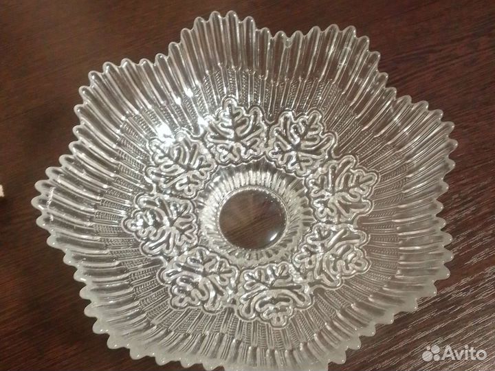 Ваза для фруктов хрустальная