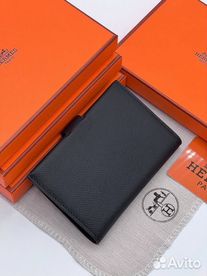 Кошелёк Hermes натуральная кожа чёрный