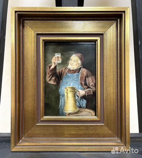 Винтажная фарфоровая картина 