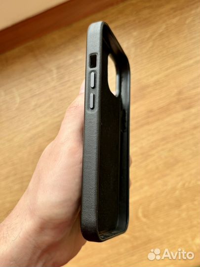 Чехол iPhone 13 Leather Case Magsafe Black