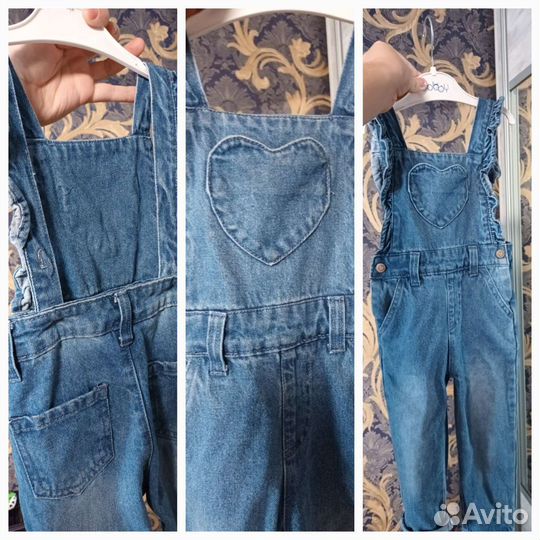 Джинсовый комбинезон для девочки 92