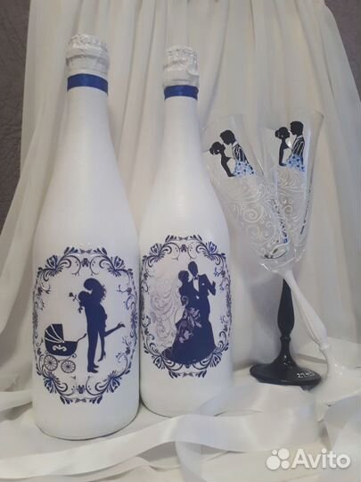 Бокалы свадебные. Роспись на заказ