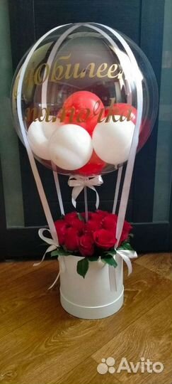 Букет, цветы, воздушный шар