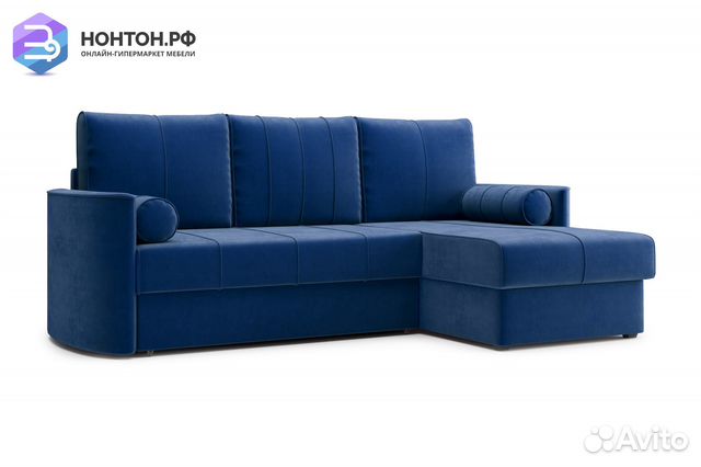 Диван угловой дельфин Колибри темно-синий