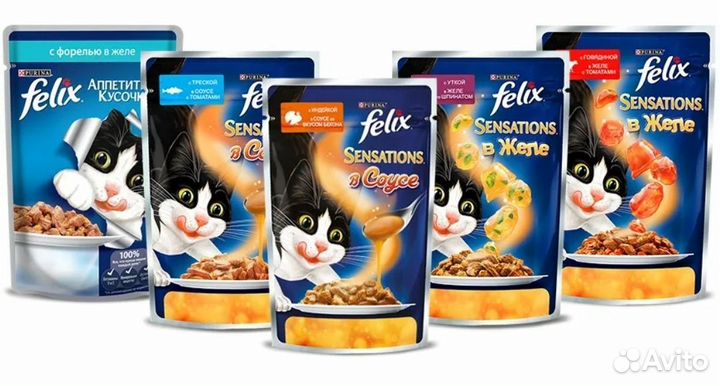Корм влажный феликс felix для кошек