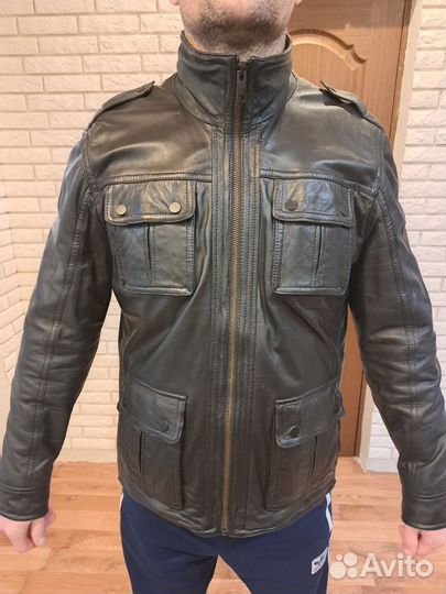 Кожаная куртка мужская 52 54