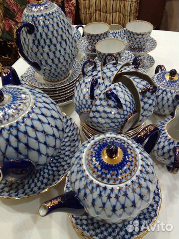 Сервиз кобальтовая сетка лфз кофейный