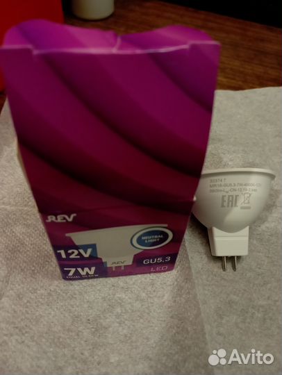 Лампа светодиодная rev gu5.3 12v