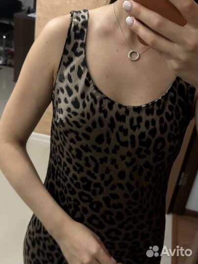 Платье сорочка леопардовая атлас